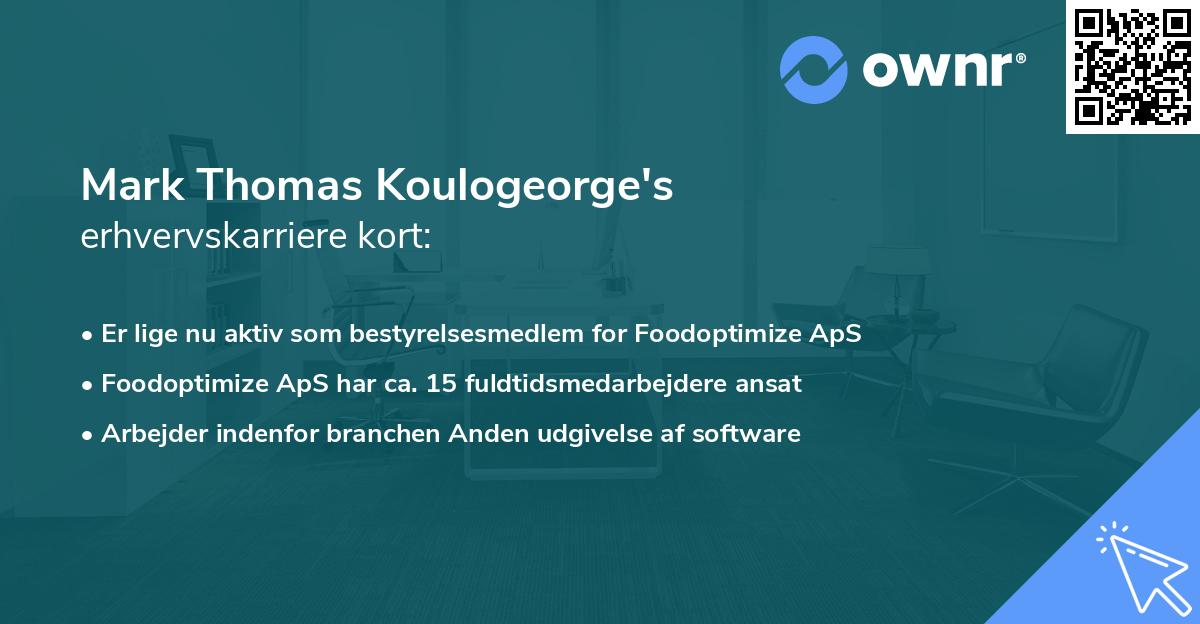 Mark Thomas Koulogeorge's erhvervskarriere kort