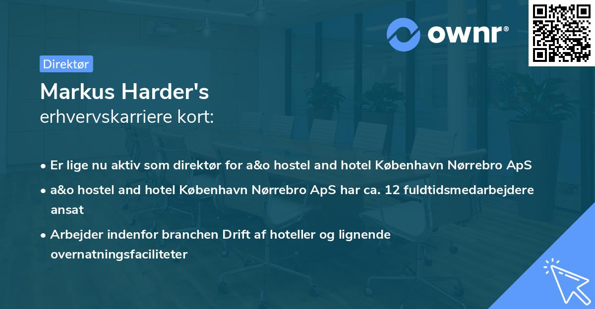 Markus Harder's erhvervskarriere kort