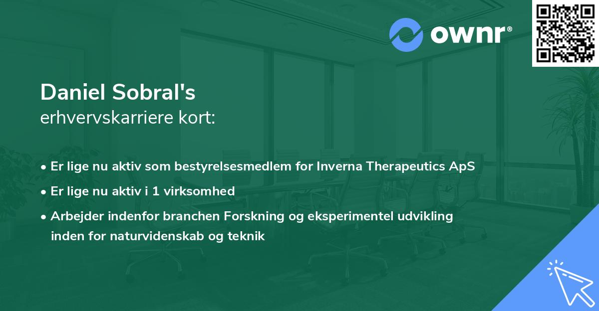 Daniel Sobral's erhvervskarriere kort
