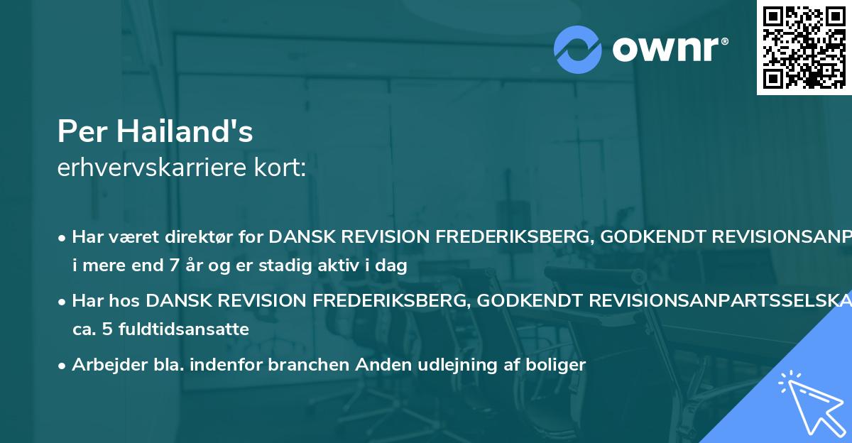 Per Hailand's erhvervskarriere kort