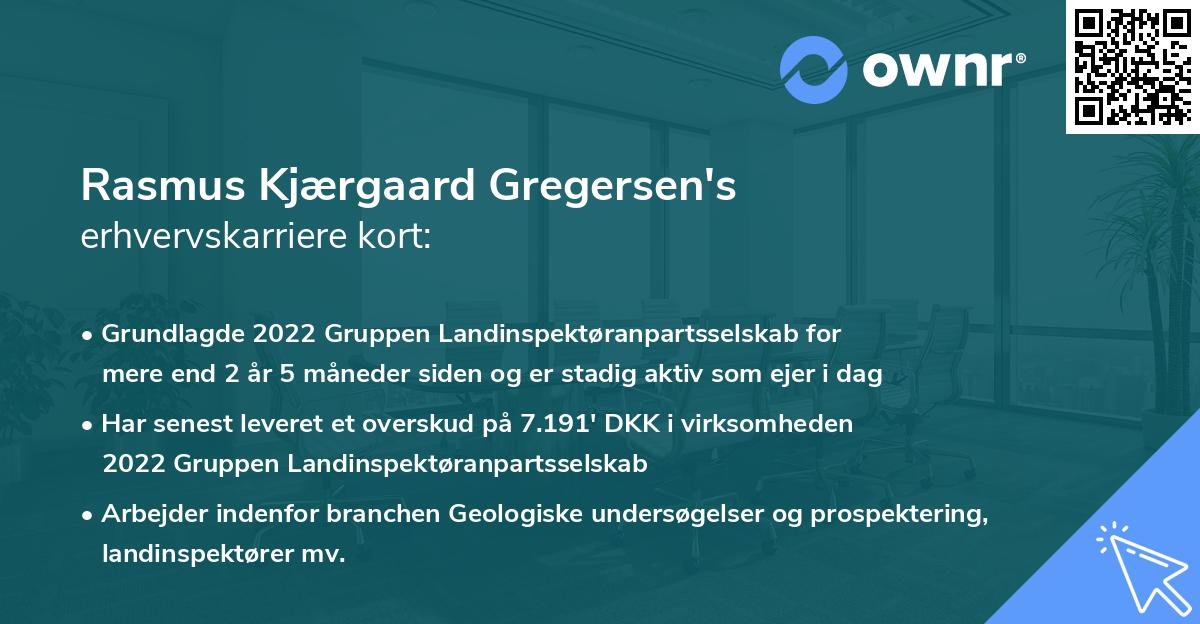 Rasmus Kjærgaard Gregersen's erhvervskarriere kort