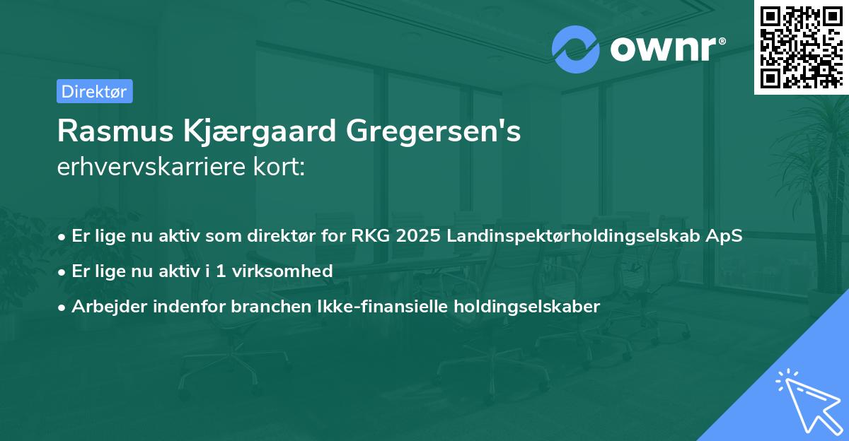 Rasmus Kjærgaard Gregersen's erhvervskarriere kort