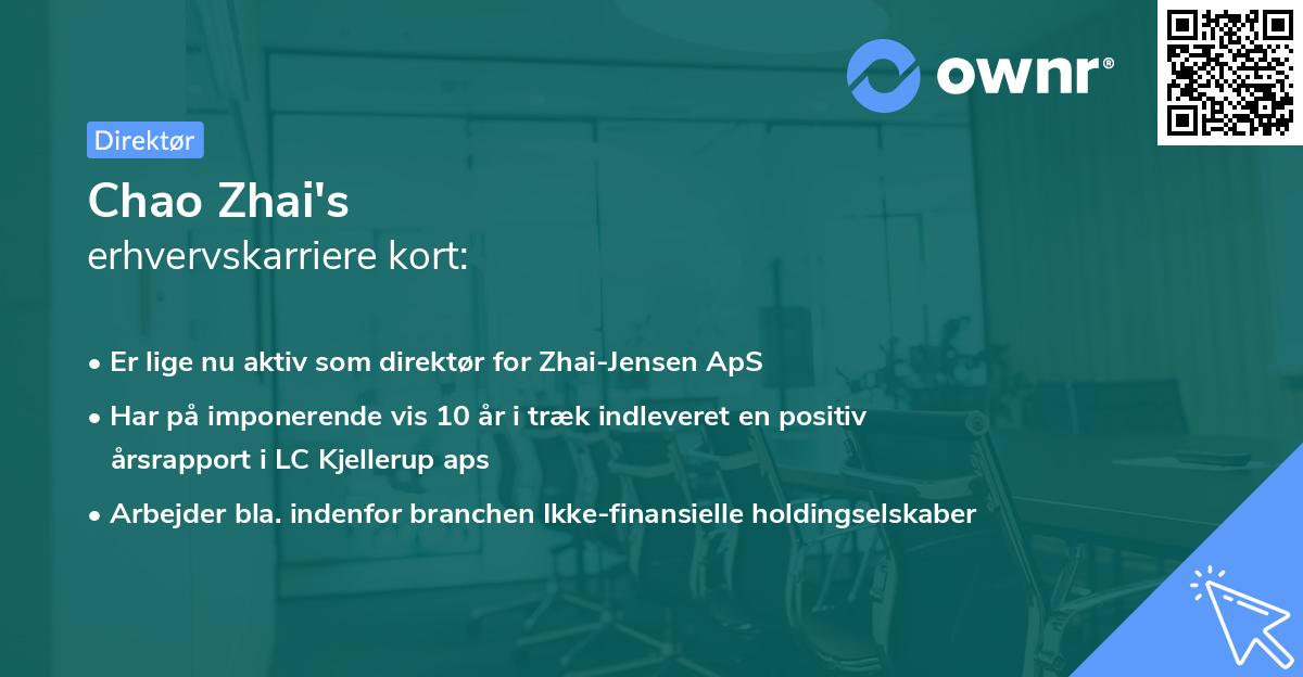 Chao Zhai's erhvervskarriere kort