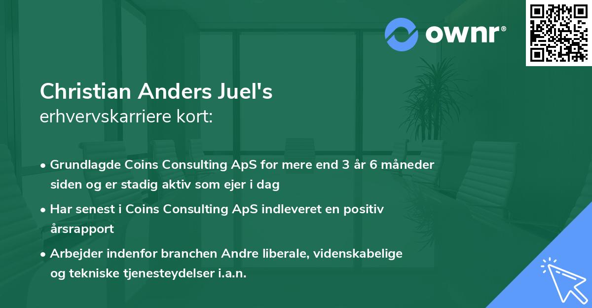 Christian Anders Juel's erhvervskarriere kort
