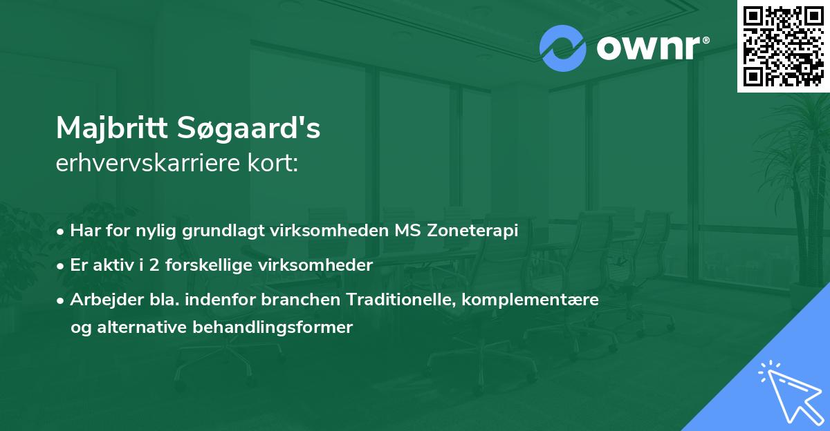 Majbritt Søgaard's erhvervskarriere kort