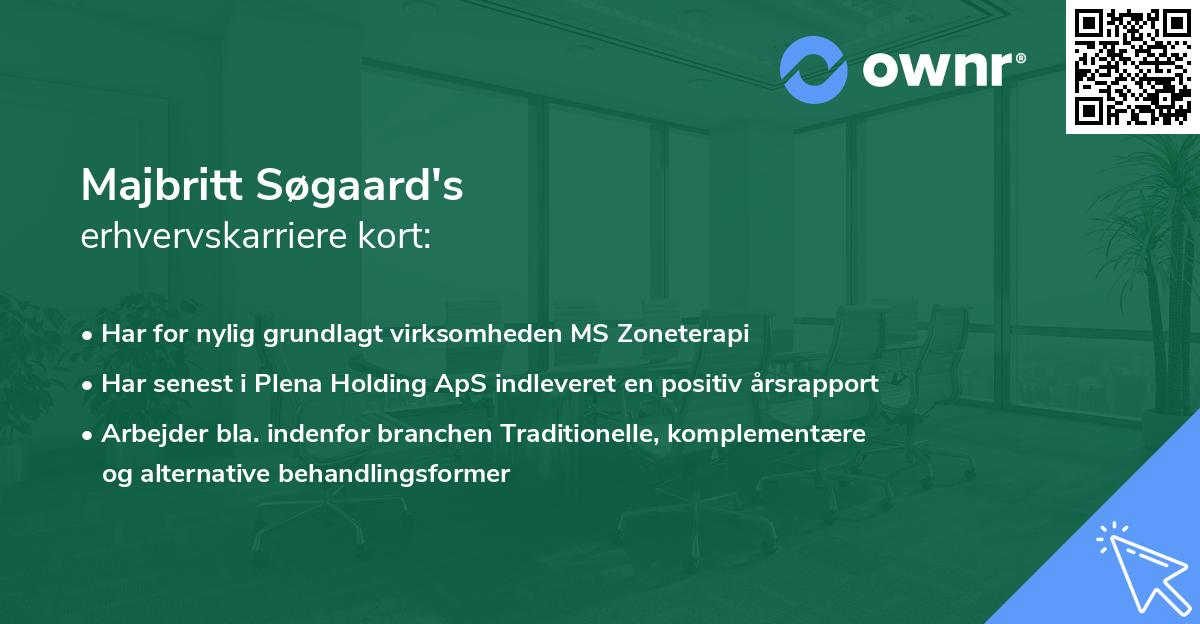 Majbritt Søgaard's erhvervskarriere kort