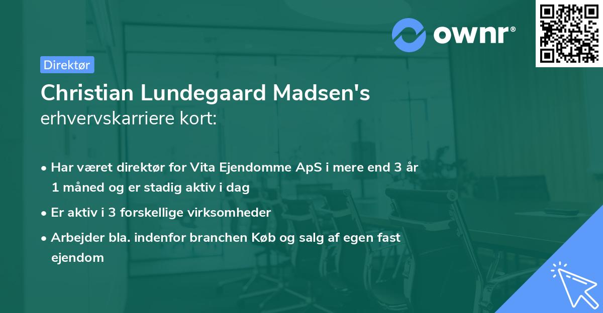 Christian Lundegaard Madsen's erhvervskarriere kort