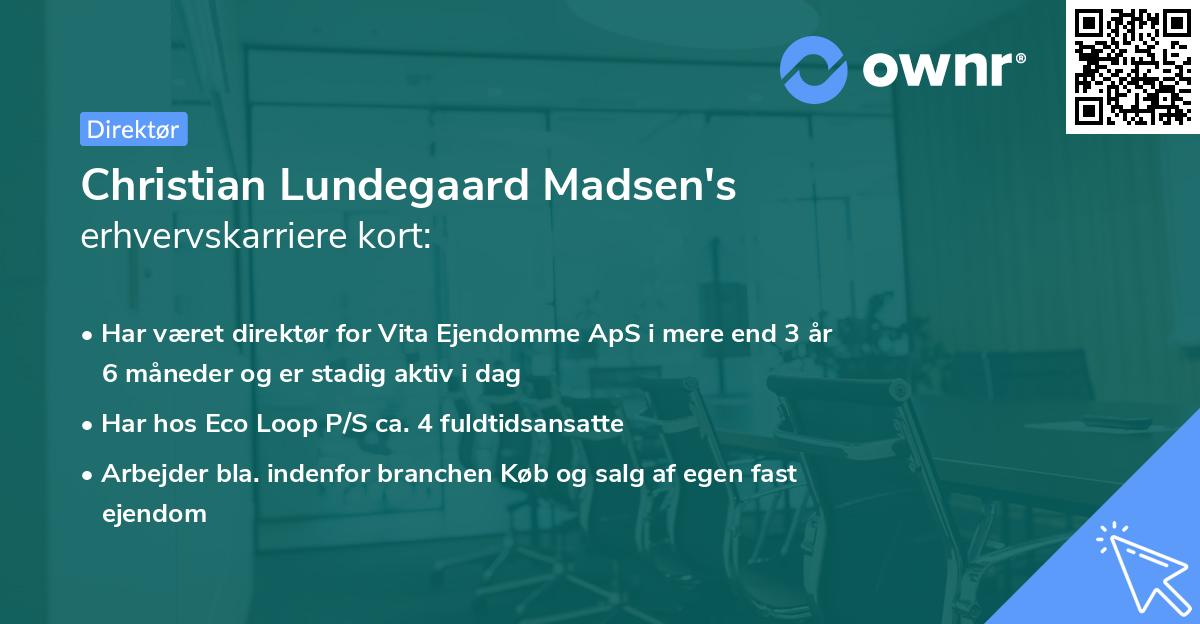 Christian Lundegaard Madsen's erhvervskarriere kort