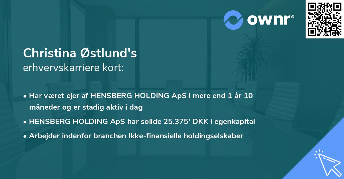 Christina Østlund's erhvervskarriere kort