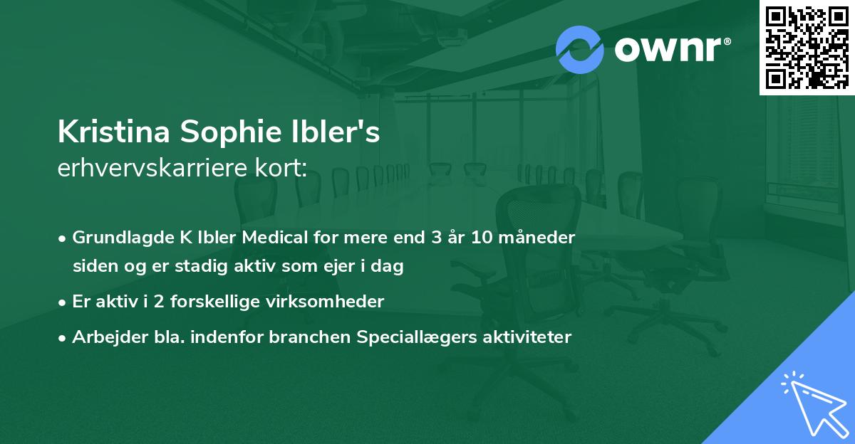 Kristina Sophie Ibler's erhvervskarriere kort