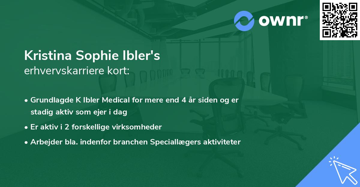 Kristina Sophie Ibler's erhvervskarriere kort