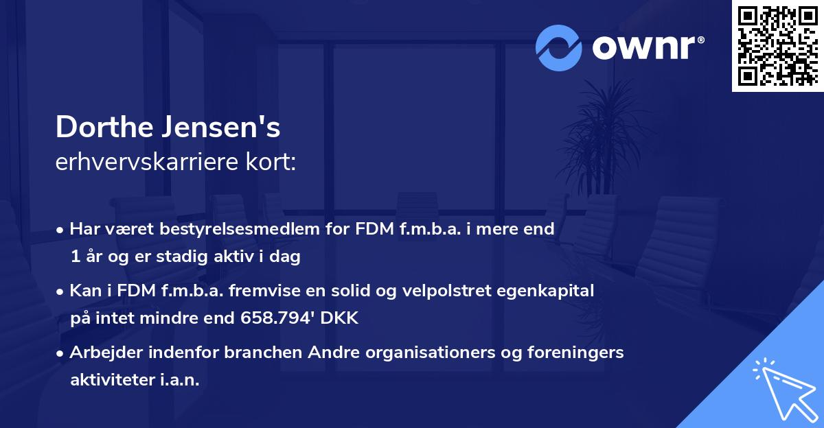 Dorthe Jensen's erhvervskarriere kort