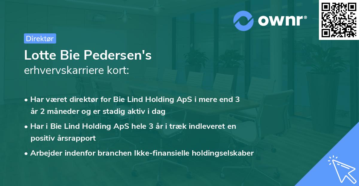 Lotte Bie Pedersen's erhvervskarriere kort