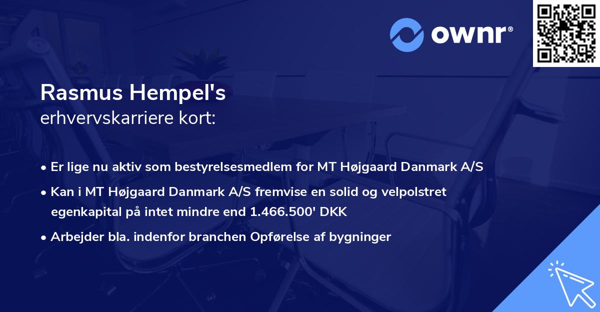 Rasmus Hempel's erhvervskarriere kort