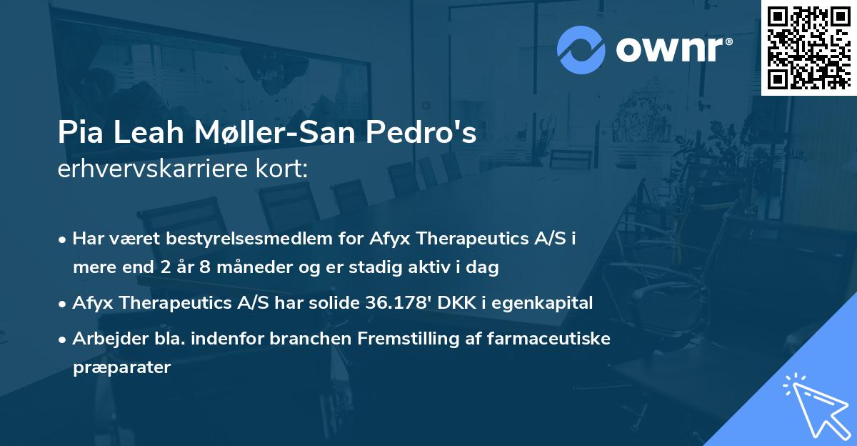Pia Leah Møller-San Pedro's erhvervskarriere kort