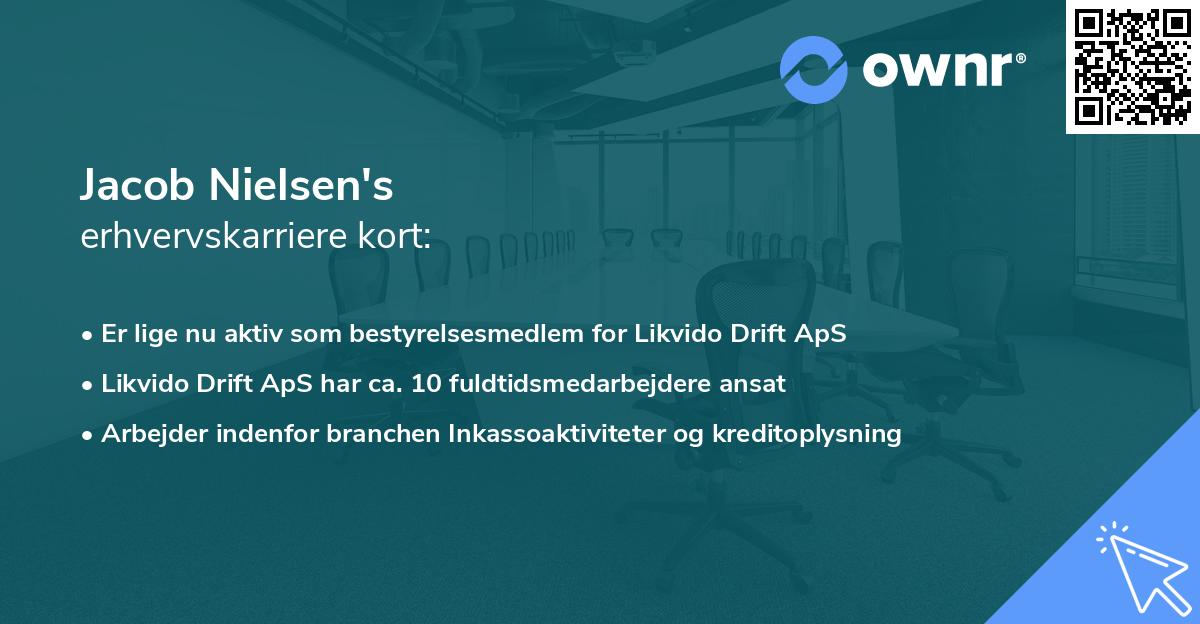 Jacob Nielsen's erhvervskarriere kort