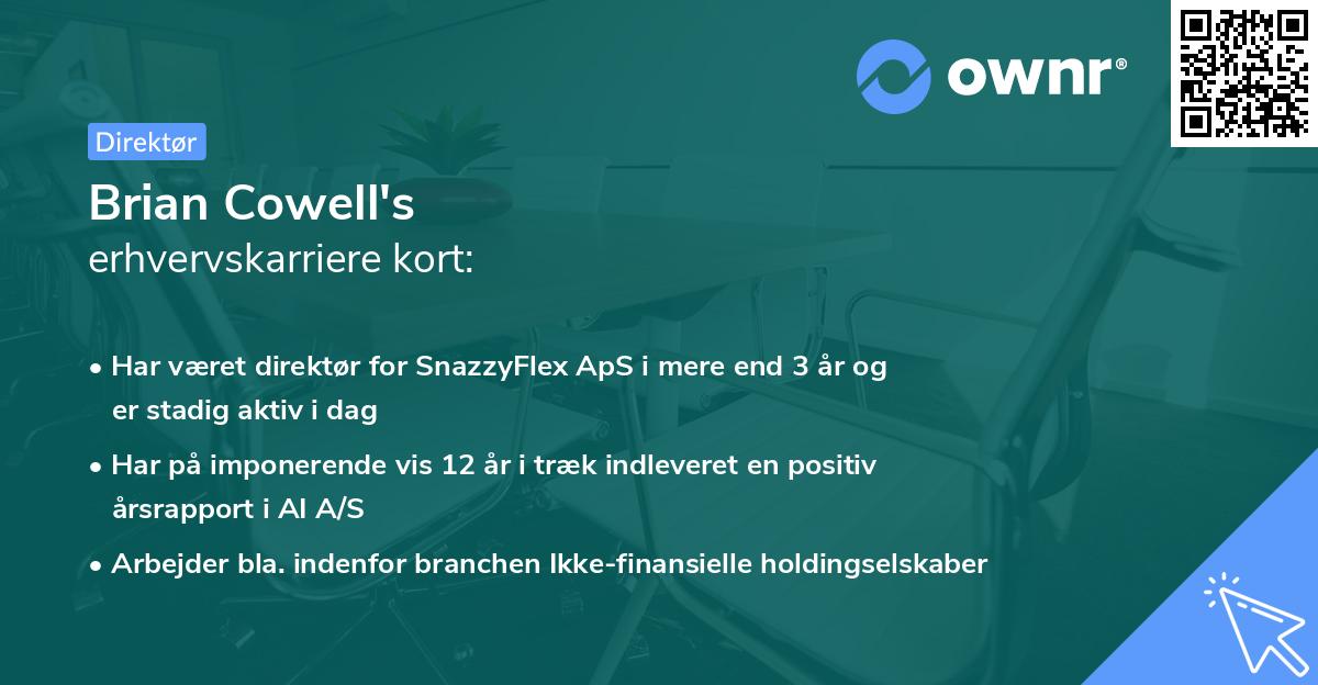 Brian Cowell's erhvervskarriere kort