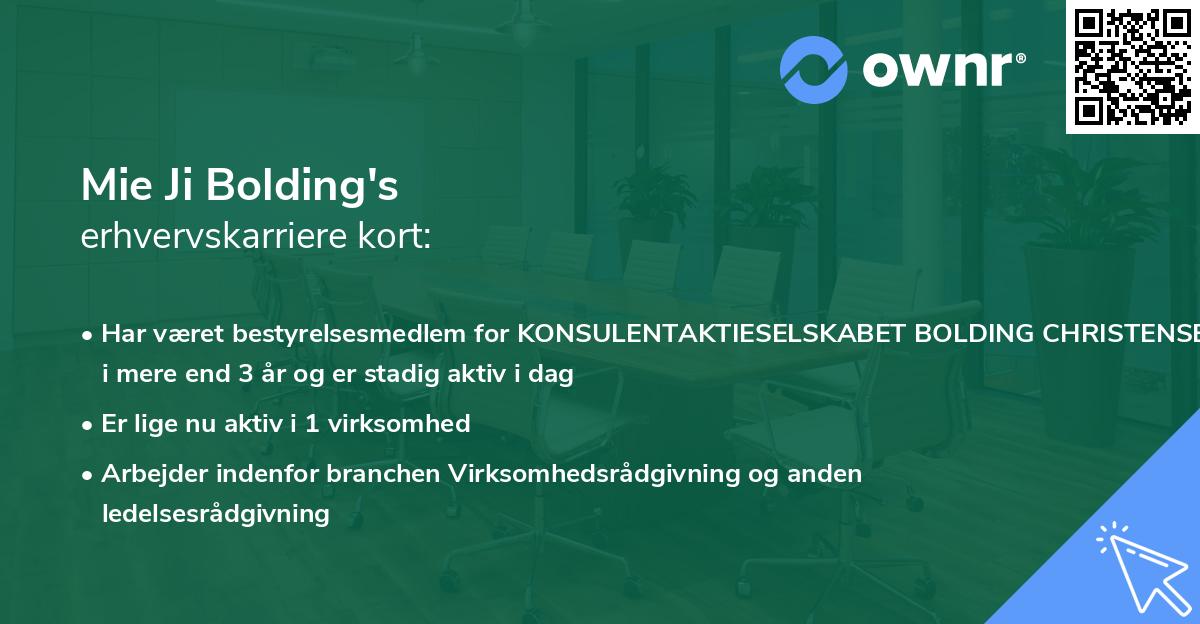 Mie Ji Bolding's erhvervskarriere kort
