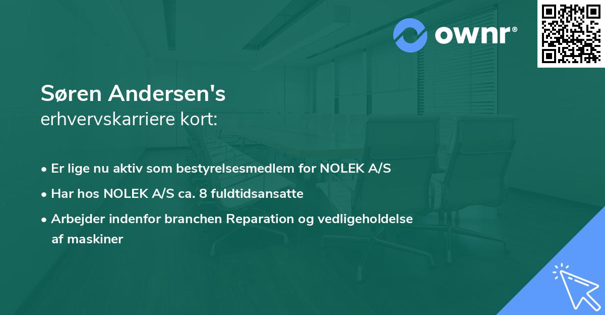Søren Andersen's erhvervskarriere kort