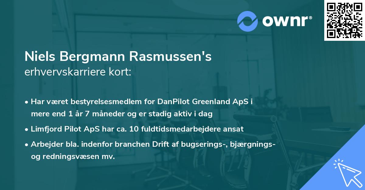 Niels Bergmann Rasmussen's erhvervskarriere kort
