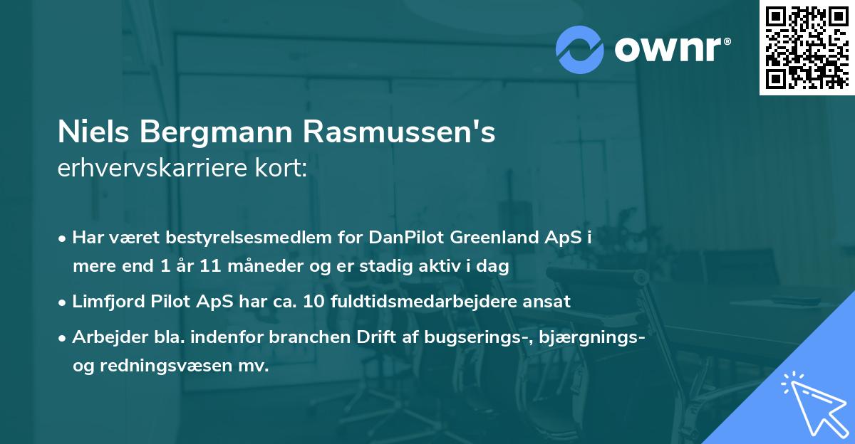 Niels Bergmann Rasmussen's erhvervskarriere kort