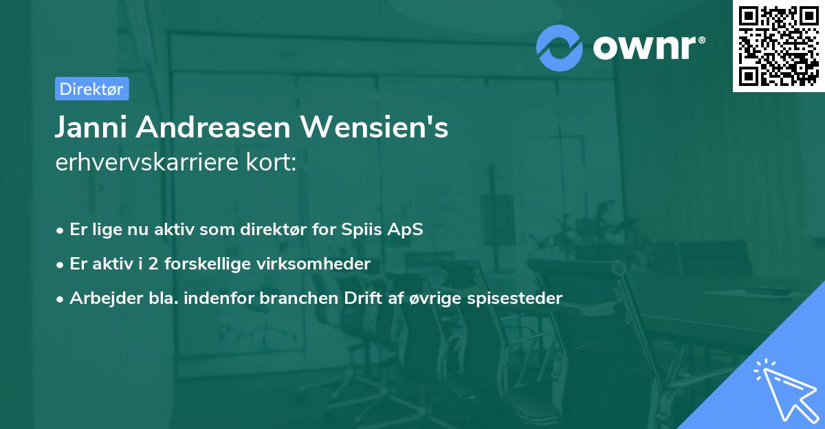 Janni Andreasen Wensien's erhvervskarriere kort