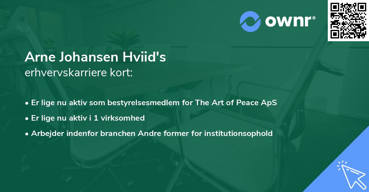 Arne Johansen Hviid's erhvervskarriere kort
