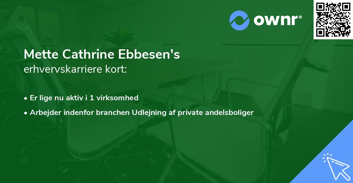 Mette Cathrine Ebbesen's erhvervskarriere kort