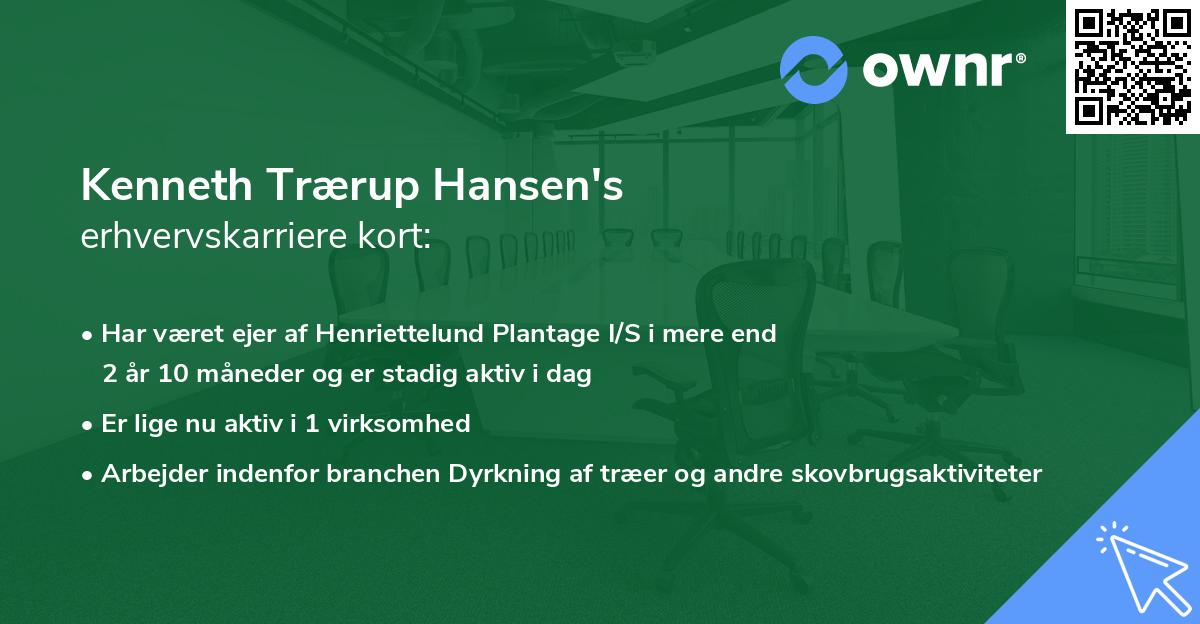 Kenneth Trærup Hansen's erhvervskarriere kort