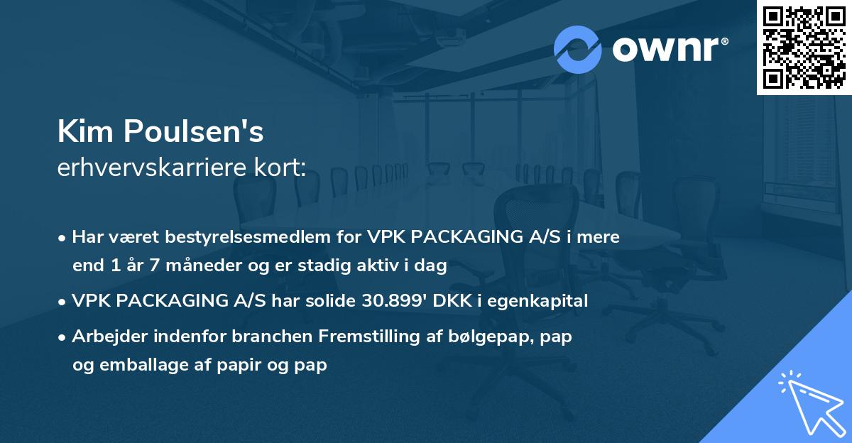 Kim Poulsen's erhvervskarriere kort