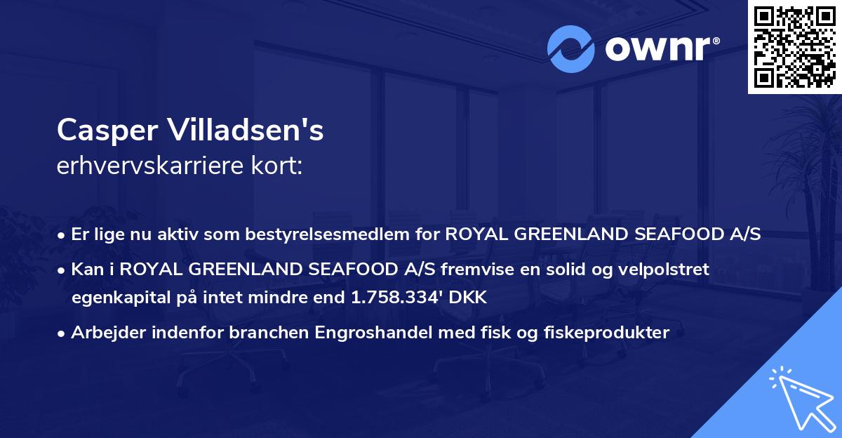 Casper Villadsen's erhvervskarriere kort
