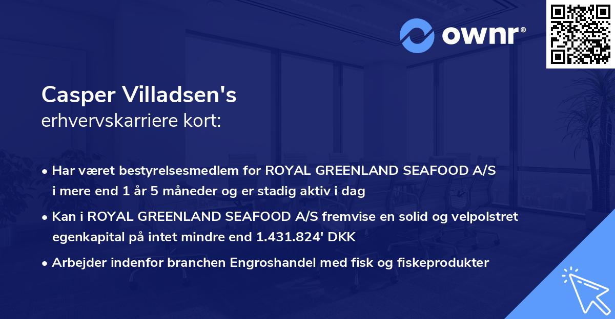 Casper Villadsen's erhvervskarriere kort