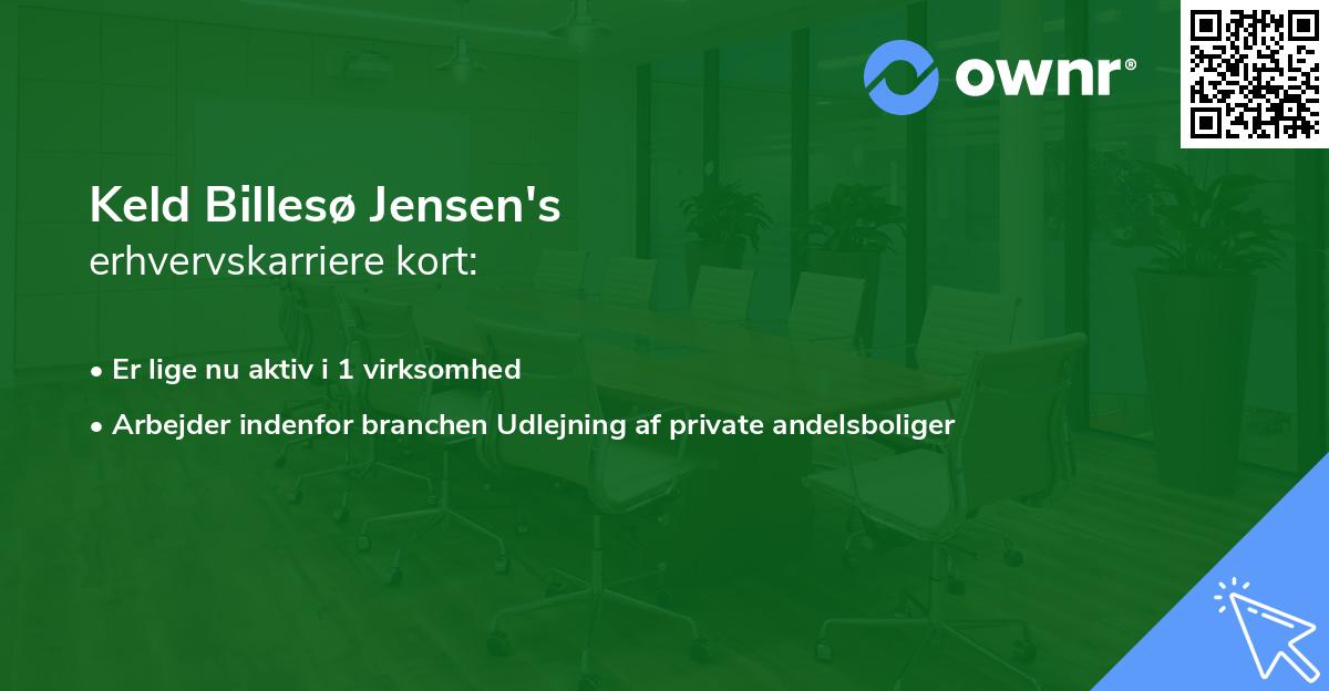 Keld Billesø Jensen's erhvervskarriere kort