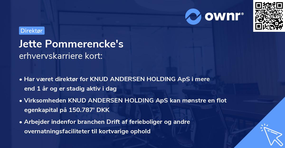 Jette Pommerencke's erhvervskarriere kort