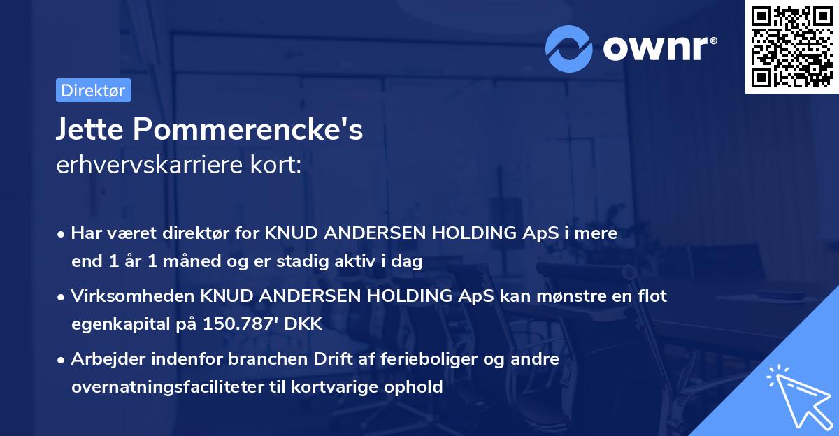 Jette Pommerencke's erhvervskarriere kort