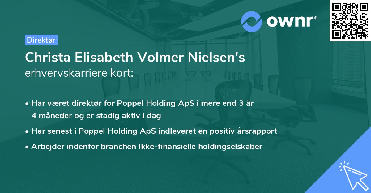 Christa Elisabeth Volmer Nielsen's erhvervskarriere kort