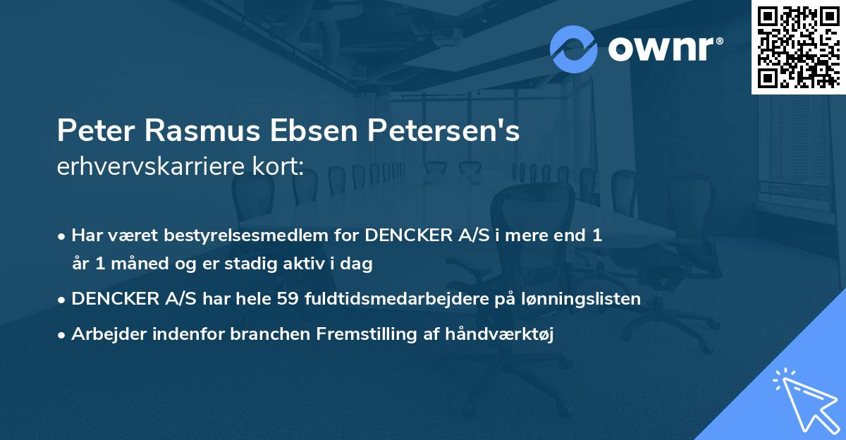 Peter Rasmus Ebsen Petersen's erhvervskarriere kort
