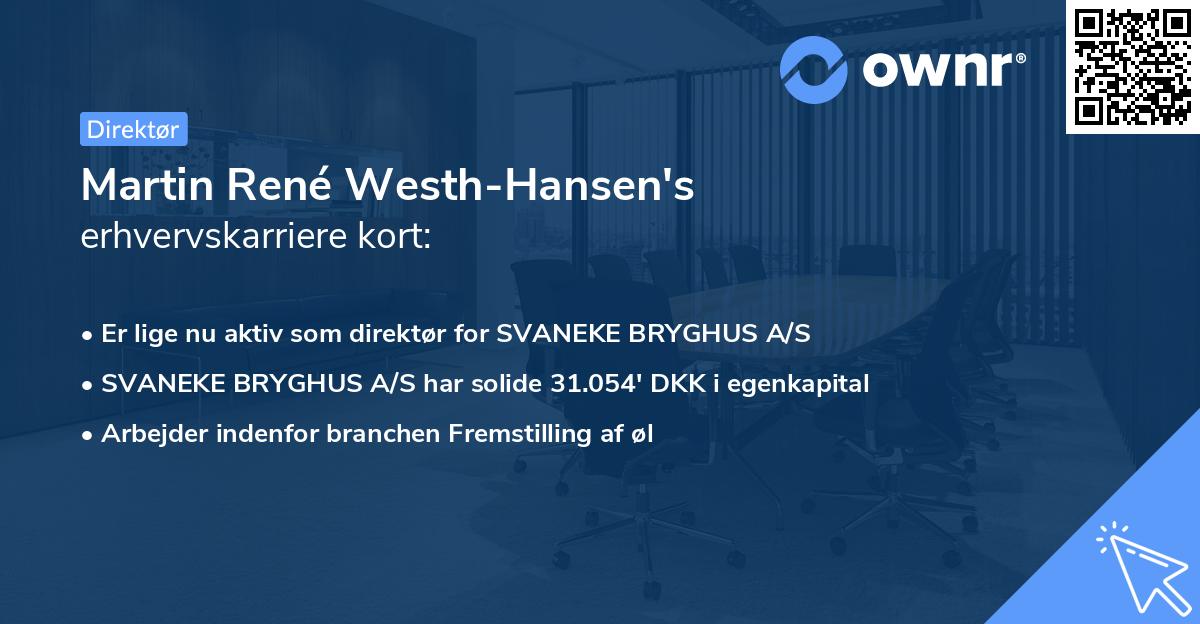 Martin René Westh-Hansen's erhvervskarriere kort