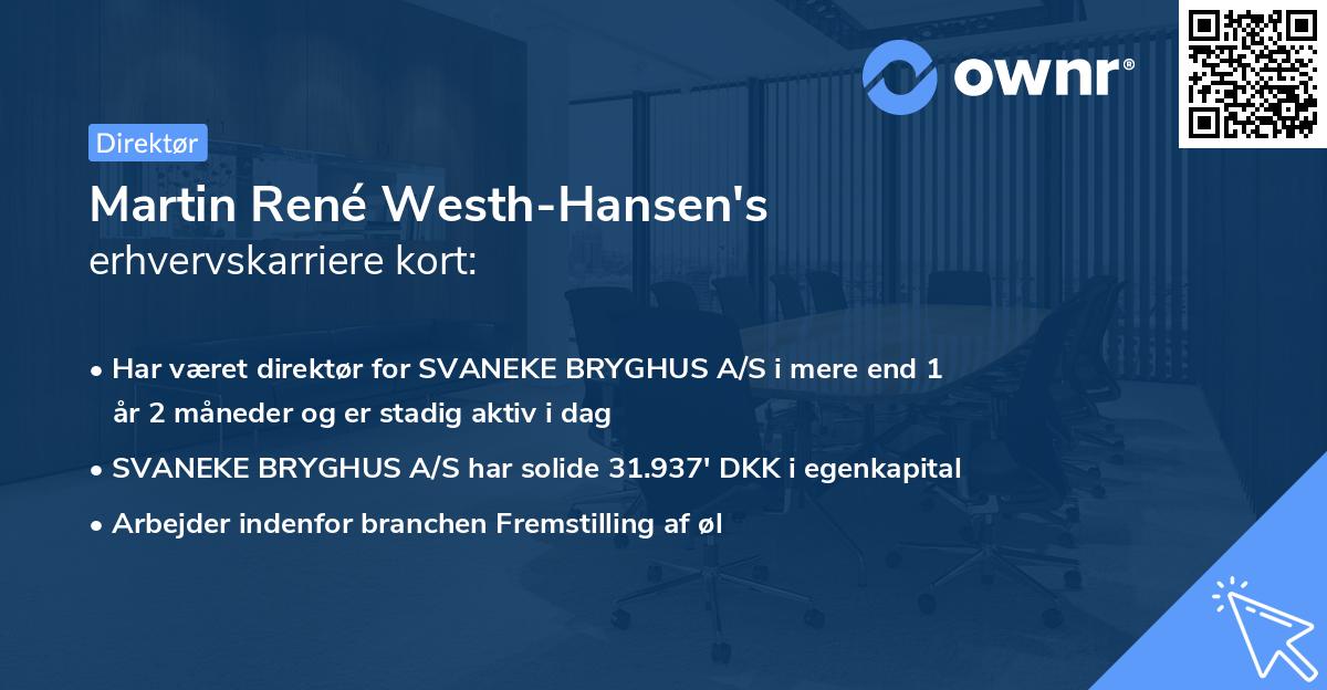 Martin René Westh-Hansen's erhvervskarriere kort