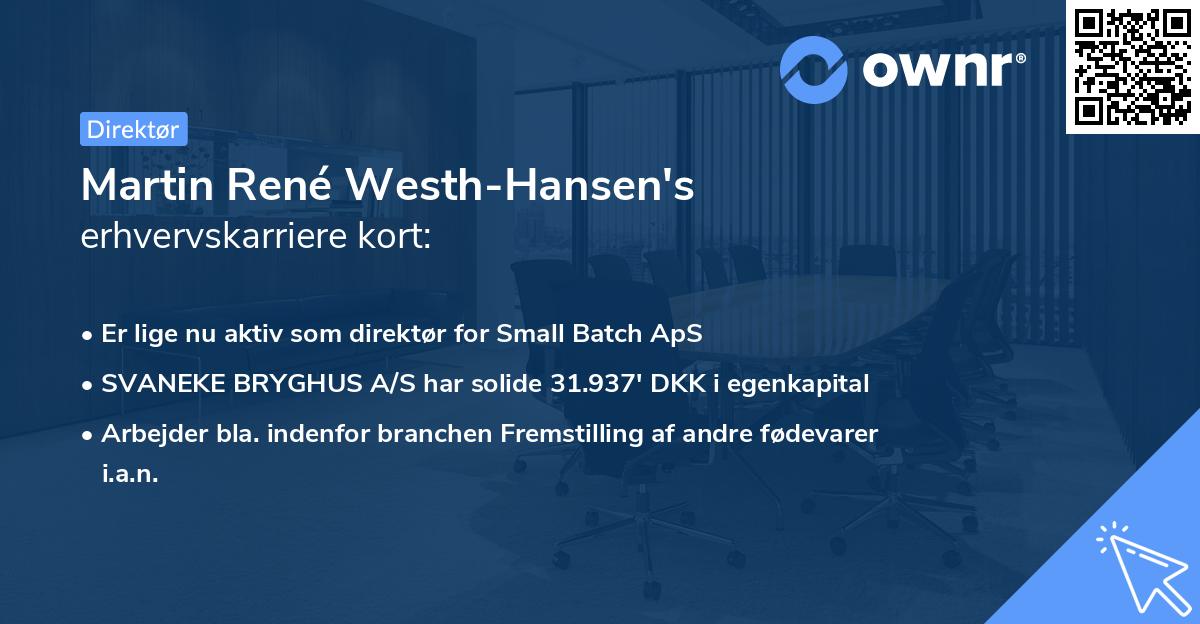 Martin René Westh-Hansen's erhvervskarriere kort