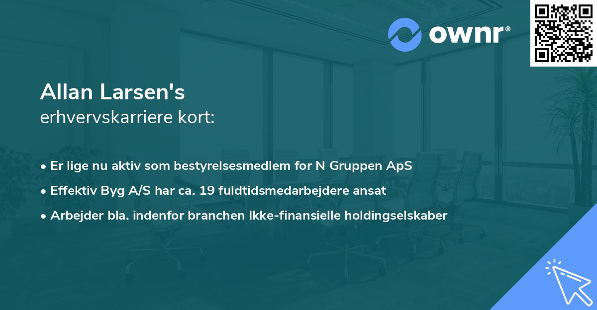 Allan Larsen's erhvervskarriere kort