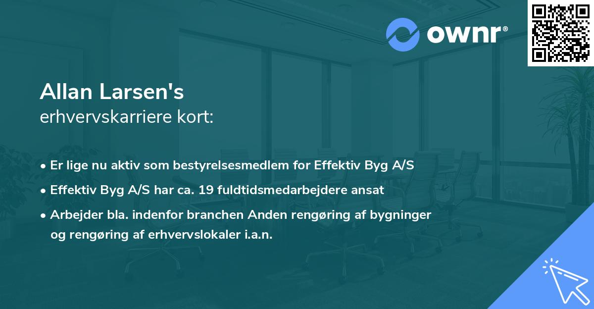 Allan Larsen's erhvervskarriere kort