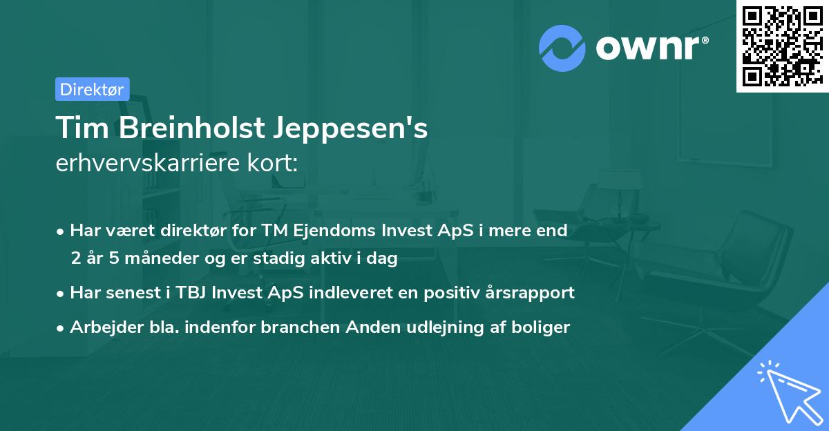Tim Breinholst Jeppesen's erhvervskarriere kort