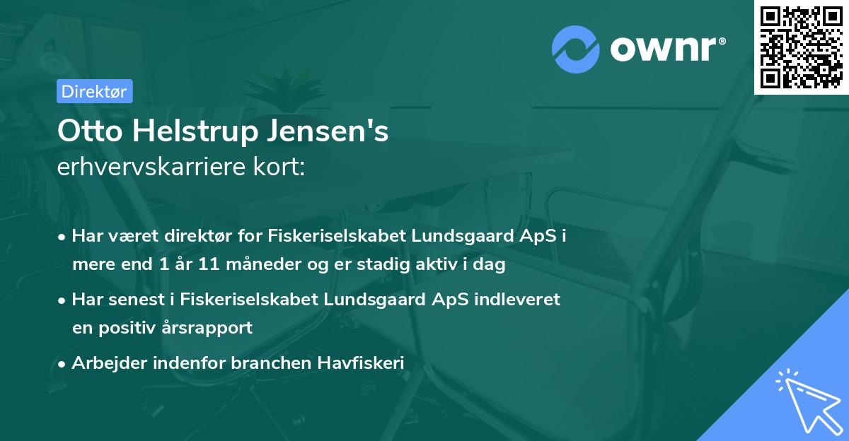 Otto Helstrup Jensen's erhvervskarriere kort