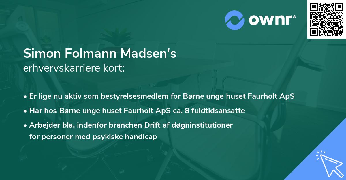 Simon Folmann Madsen's erhvervskarriere kort