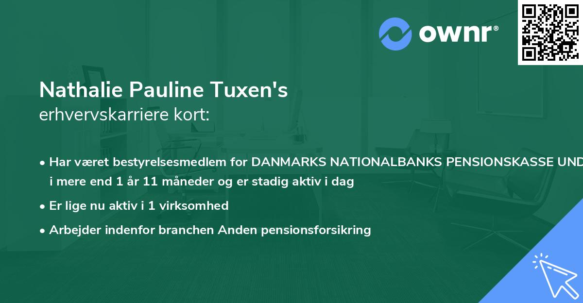 Nathalie Pauline Tuxen's erhvervskarriere kort