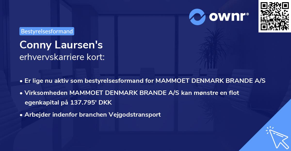 Conny Laursen's erhvervskarriere kort