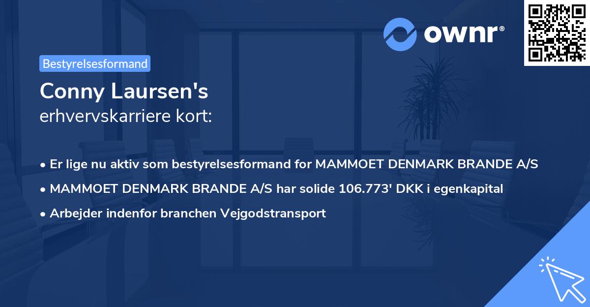 Conny Laursen's erhvervskarriere kort