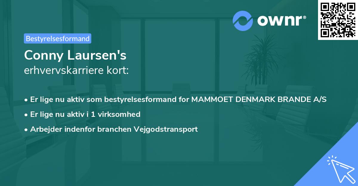 Conny Laursen's erhvervskarriere kort