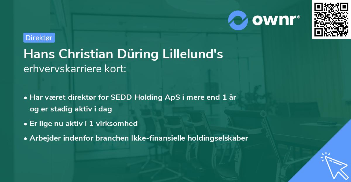 Hans Christian Düring Lillelund's erhvervskarriere kort